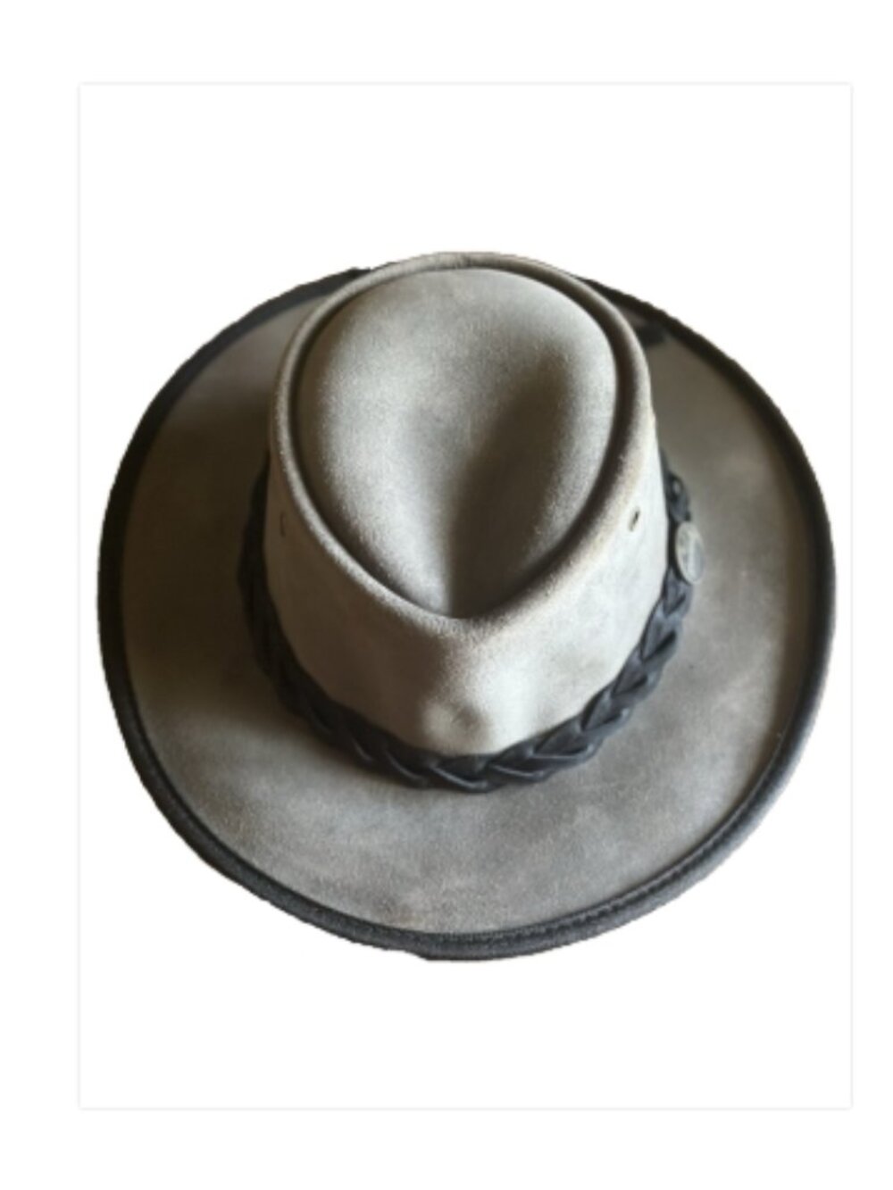 Barmah Foldaway Cattle Suede Hat Size S Gray/Taupe Outback Western Leather Hat